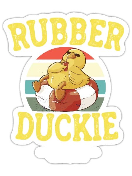 Rubber Duck Yellow Duckie Crew Bath Ducks Duckling - Sticker - white matte - Front