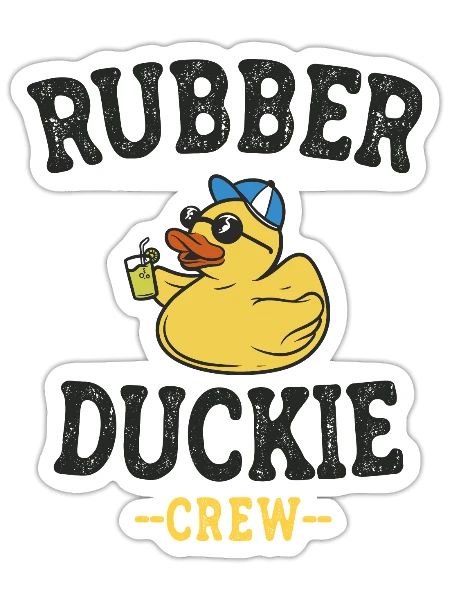 Rubber Duck Yellow Duckie Crew Bath Ducks Duckling - Sticker - white matte - Front