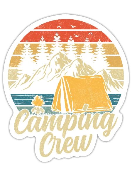 Camping Crew Camping Group Matching Family Vacatio - Sticker - white matte - Front