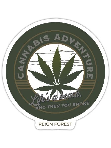 Cannabis Adventures Beach Vides - Sticker - white matte - Front