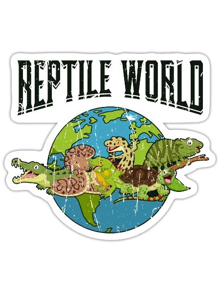 Reptile World - Reptile - Sticker - white matte - Front