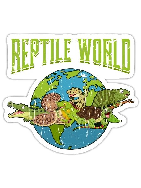 Reptile World - Reptile - Sticker - white matte - Front
