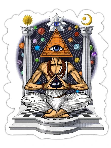 Illuminati Pyramid - Sticker - white matte - Front