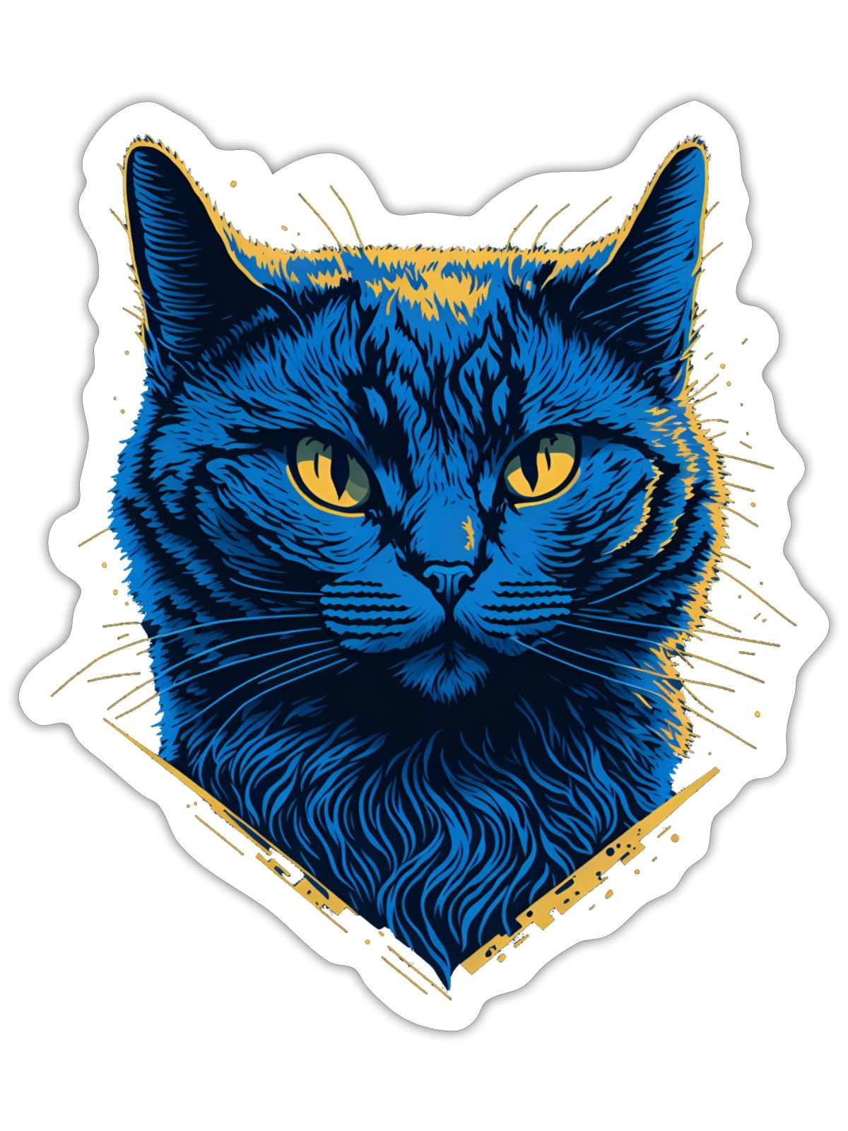 British Blue cat - Sticker - white matte - Front