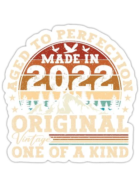 Original 2022 Vintage | Birthday Gift 2022 - Sticker - white matte - Front