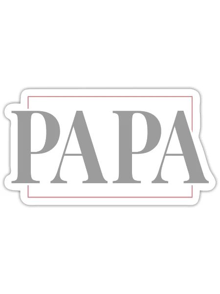 papa logo - Sticker - white matte - Front