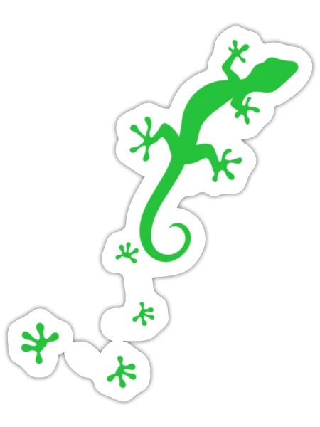 Gecko Footprint Reptile Reptiles Lizard Pet - Sticker - white matte - Front