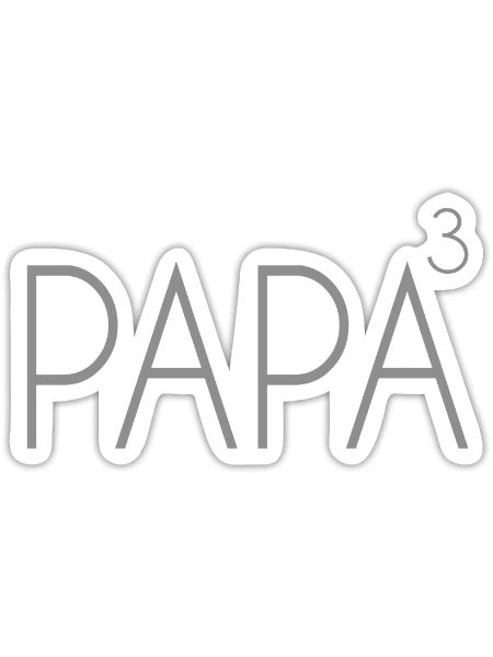 papa of 3 - Sticker - white matte - Front