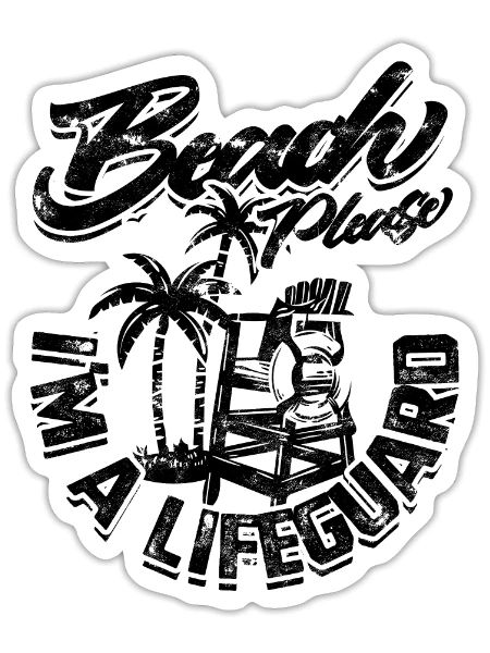 Beach Please, I'm a lifeguard - lifeguard - Sticker - white matte - Front
