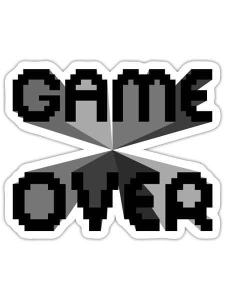 Game Over - Sticker - white matte - Front