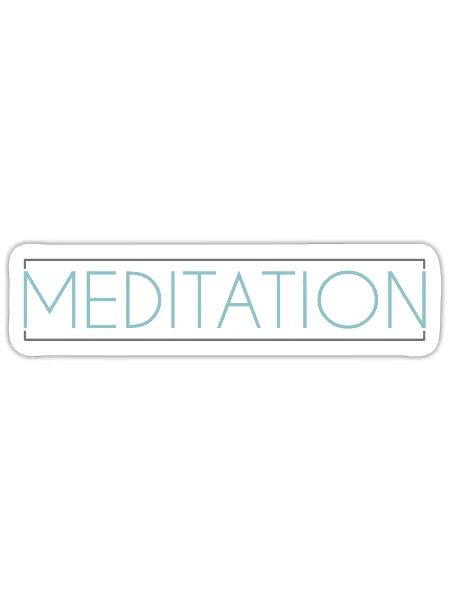 meditation lettering - Sticker - white matte - Front