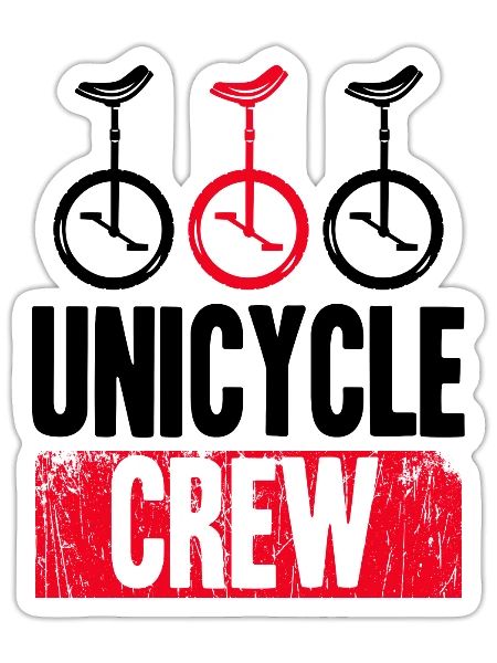 Unicycling Monocycle Unicycle Crew - Sticker - white matte - Front