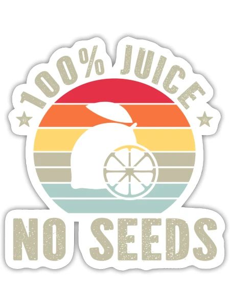 100 Juice No Seeds Essential - Sticker - white matte - Front