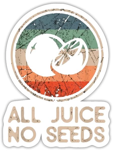 All Juice No Seeds Funny Vintage Vasectomy - Sticker - white matte - Front