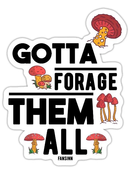 Vegan mushroom picking in the forest - Sticker - white matte - Front