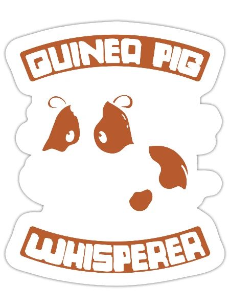 Guinea Pig Whisperer Cavy Caviidae Long Hair - Sticker - white matte - Front