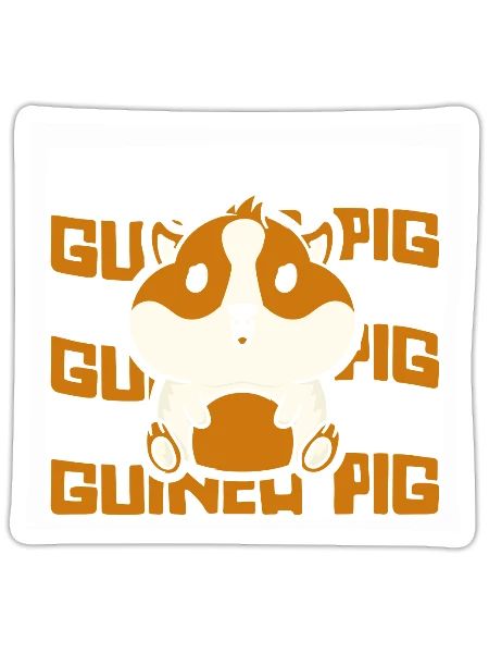 Cavy Caviidae Long Hair American Crested Guinea - Sticker - white matte - Front