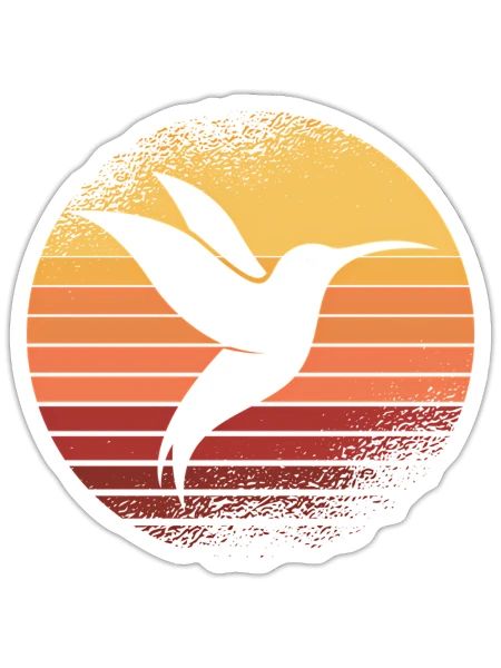 Sunset Hummingbird Hummingbirds Birds - Sticker - white matte - Front