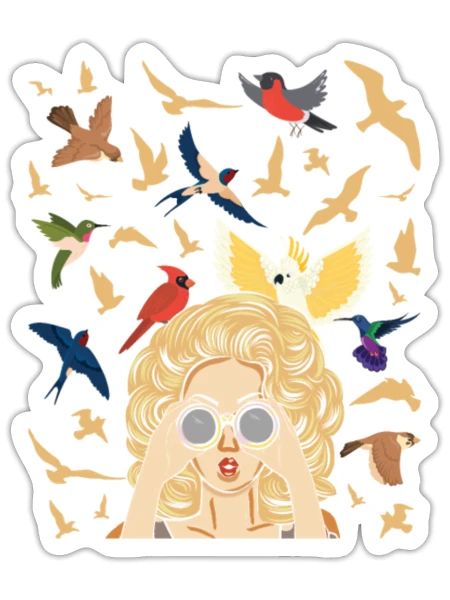 Bird Lover Birding Bird Watching Birder Bird - Sticker - white matte - Front