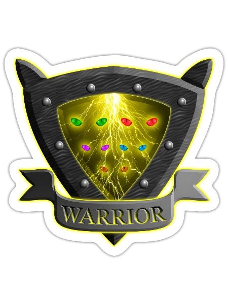 Cat Warrior Shield Eyes Thunder For - Sticker - white matte - Front