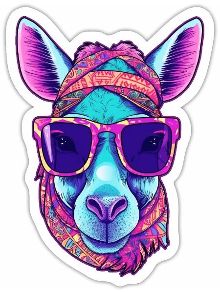Horse Wearing Sunglasses Bandana Equestrian - Sticker - white matte - Front