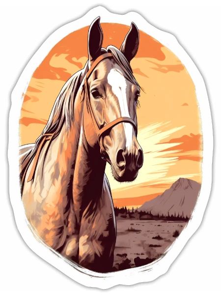 American Quarter Horse Rider Equestrian Horseback - Sticker - white matte - Front