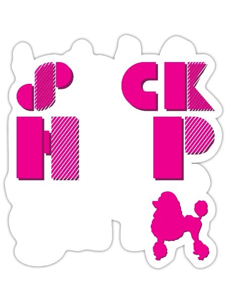 Sock Hop Girl Retro Vinyl Pink Poodle Sock Hop - Sticker - white matte - Front