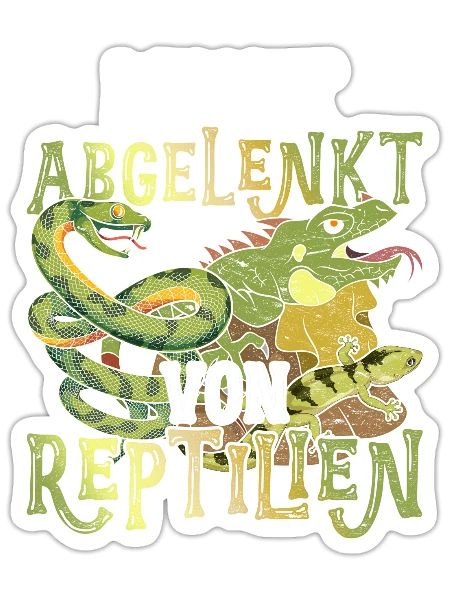 Easily distracted by reptiles gift reptile - Sticker - white matte - Front