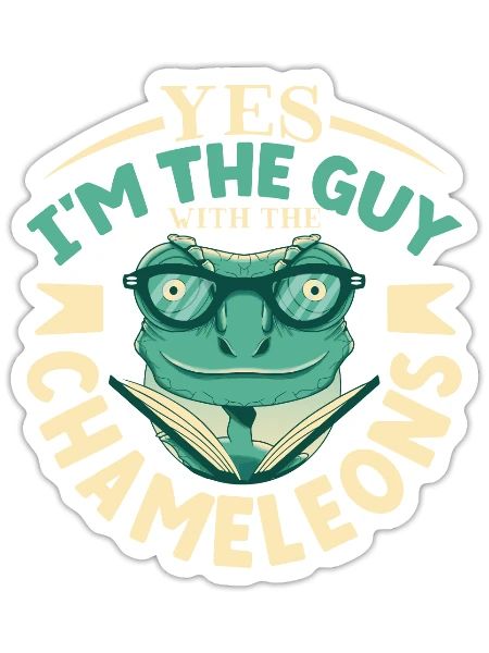 Chameleon Reptile Owner Lizard Reptile Pet - Sticker - white matte - Front