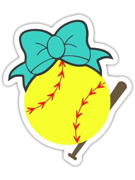 Softball Bat - Sticker - white matte - Front