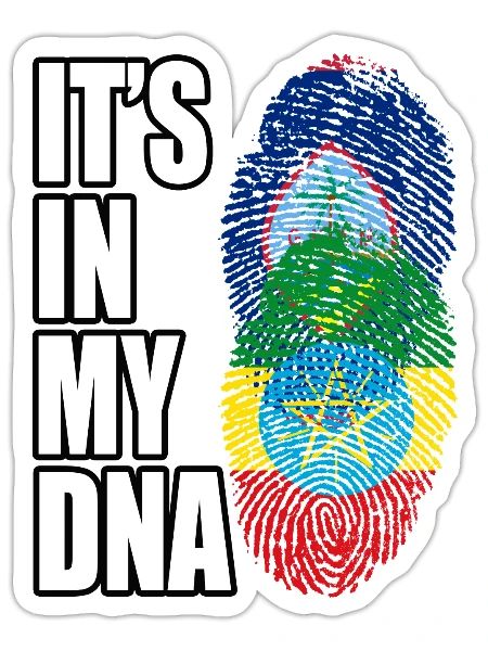 Guam And Ethiopian Mix Heritage DNA Flag - Sticker - white matte - Front