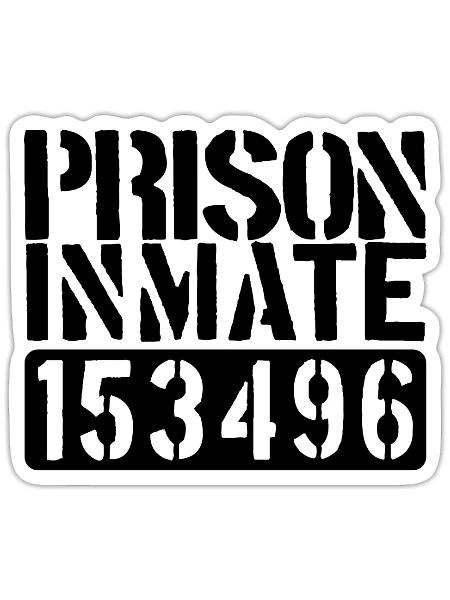 Prison Inmate Funny Jail Halloween Prison Costume - Sticker - white matte - Front