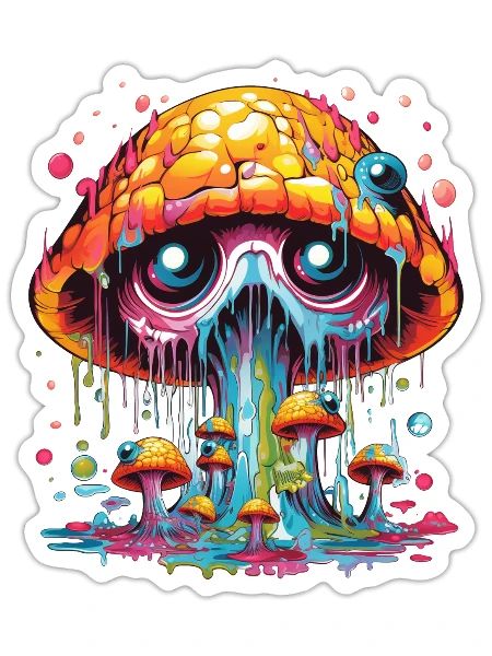 Mushroom, Magic Mushroom poisonous - Sticker - white matte - Front