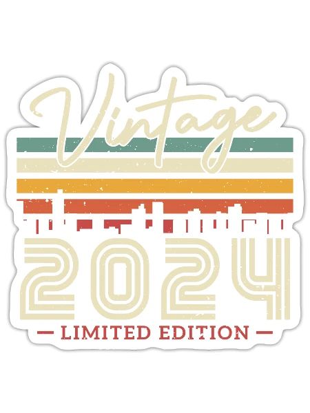 Retro Bday 2024 - Sticker - white matte - Front