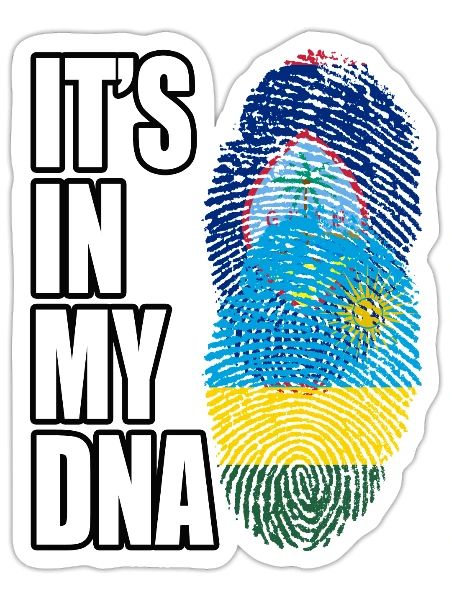 Guam And Rwandan Mix Heritage DNA Flag - Sticker - white matte - Front