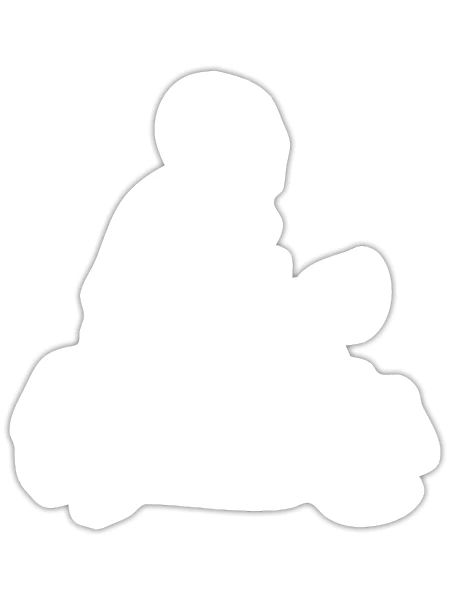 Scooter Bike Skeleton - Sticker - blanc mat - Devant