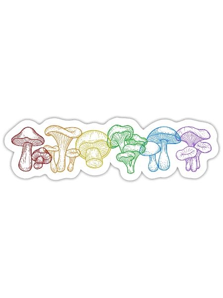 Mushrooms LGBT Rainbow Picking Foraging Mushroom - Sticker - white matte - Front