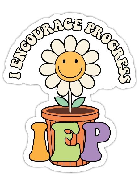 Sped Teacher I Encourage Progress Is Not Linear - Sticker - white matte - Front