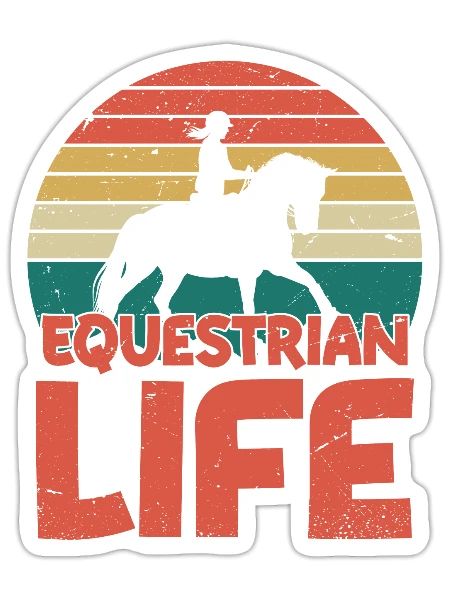 Equestrian Life Horseback Riding Girl - Sticker - white matte - Front