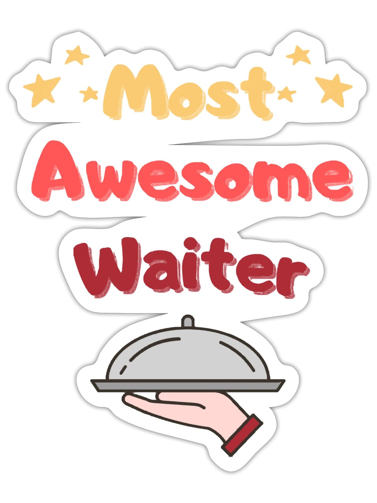 Most Awesome Waiter - Sticker - white matte - Front