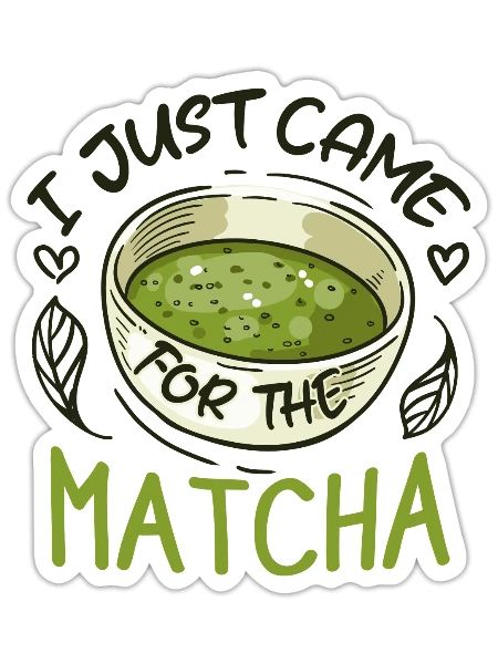 Green Tea Lover Japanese Matcha Latte Drink Matcha - Sticker - white matte - Front