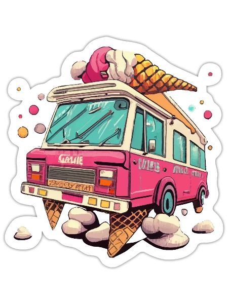 Ice Cream - Sticker - white matte - Front