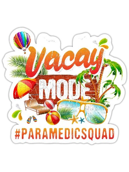 Paramedic Vacation Group #Paramedicsquad - Sticker - white matte - Front