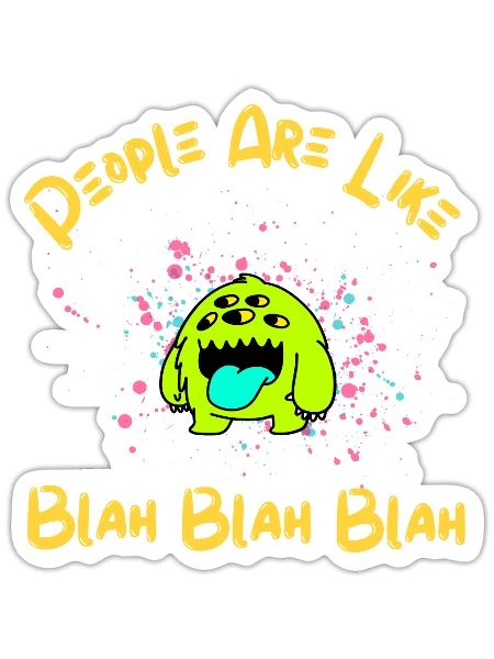 Funny Green Alien With A Playful Quip - Sticker - white matte - Front