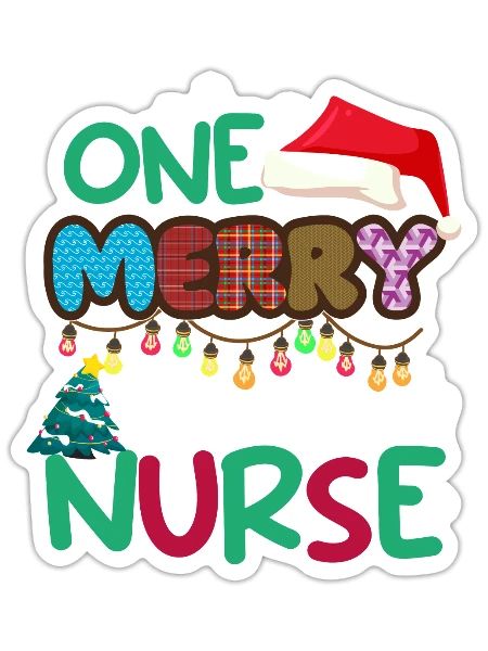 One merry Oncology Nurse Christmas T Shirt - Sticker - white matte - Front
