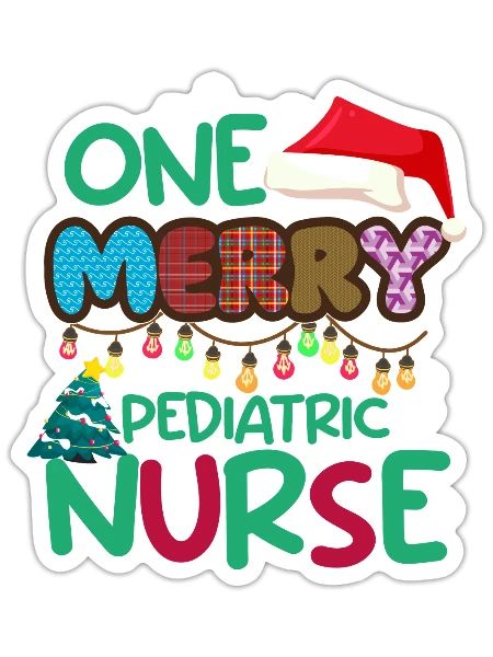 One Merry pediatric nurse Christmas T Shirt 1 - Sticker - white matte - Front
