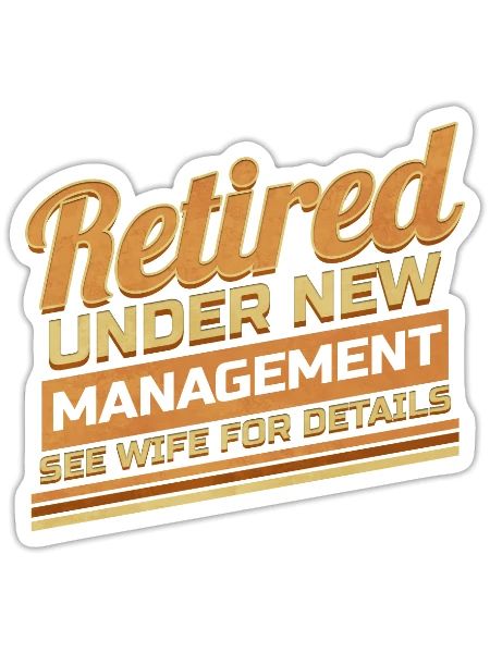 Retired Husband Funny Wife for Grandpa Farewell - Sticker - white matte - Front