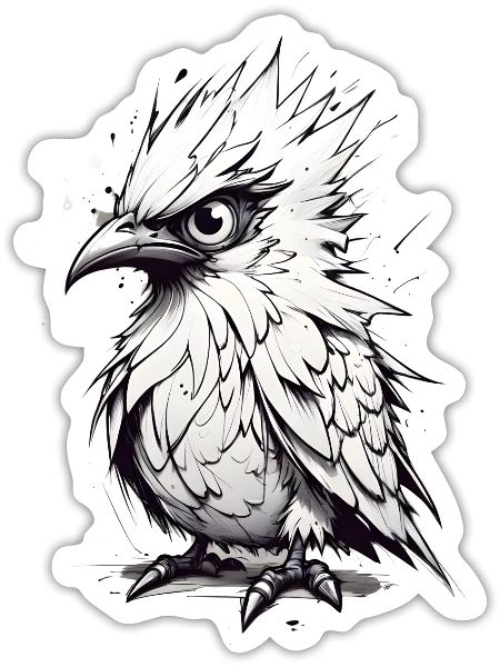 Funny little bird - Sticker - white matte - Front