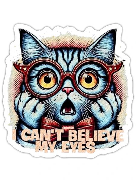 surprised cat - Sticker - white matte - Front