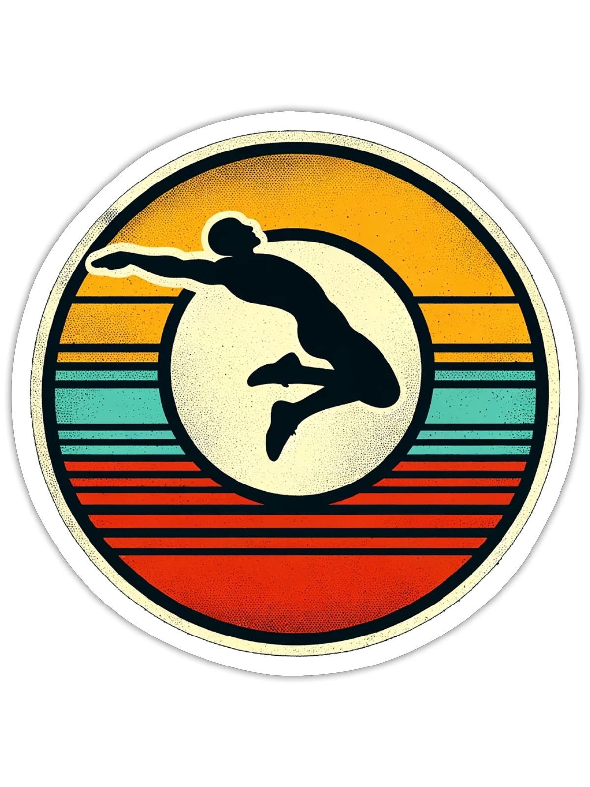 Long Jump - Sticker - white matte - Front